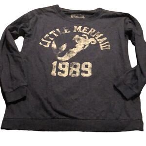 Disney The Little Mermaid Vintage Style Navy Blue Crewneck Sweatshirt 1989 XS